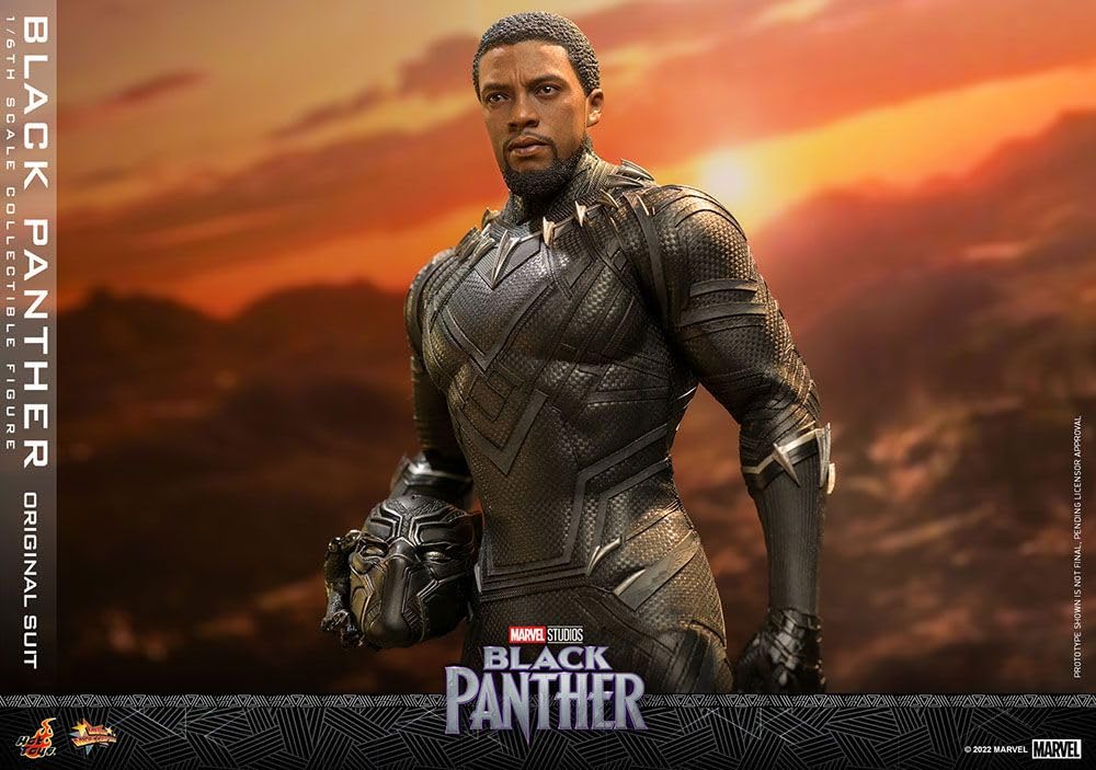 Hot Toys Black Panther - Statuetta Movie Masterpiece 1/6 Black Panther (Original Suit), 31 cm