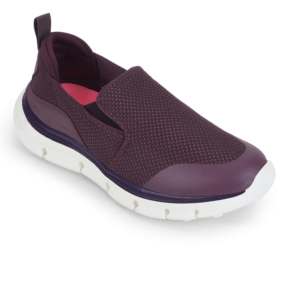 Leap7x BRISBEN10E Non-Lacing Sports Walking Shoes for Women - Black & Purple | Comfortable and Durable - Suitable for Slip-On Gym, Jogging and Outdoor Shoes for Ladies - Cushioned Footbed-image-47