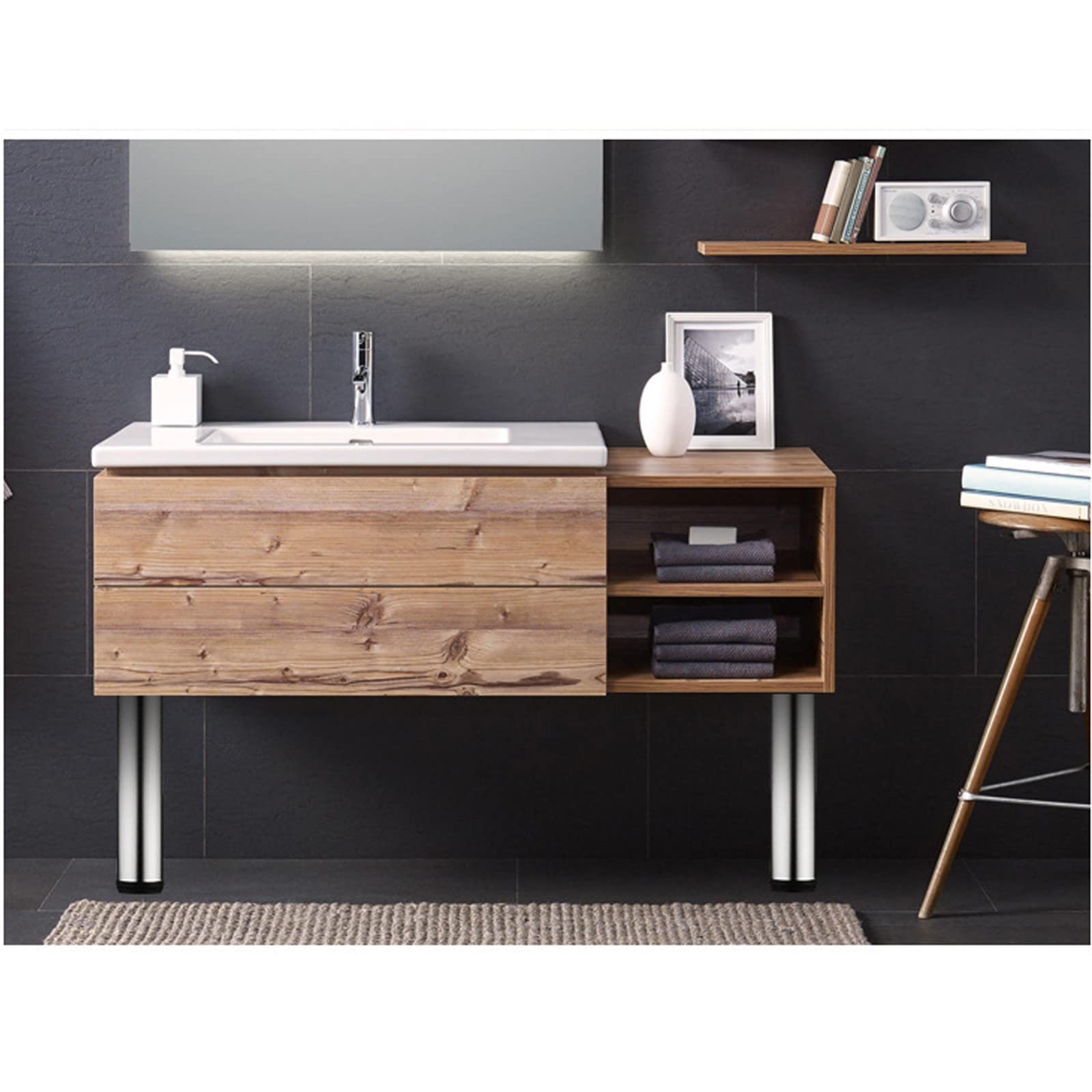 Regulowane nogi do baru śniadaniowego 4 szt., podtrzymujące nogi do stołu, komody, wymienne do sofy, szafki RTV, łóżka, stołu jadalnego (rozmiar: wys. 42 cm (16,5 cala))