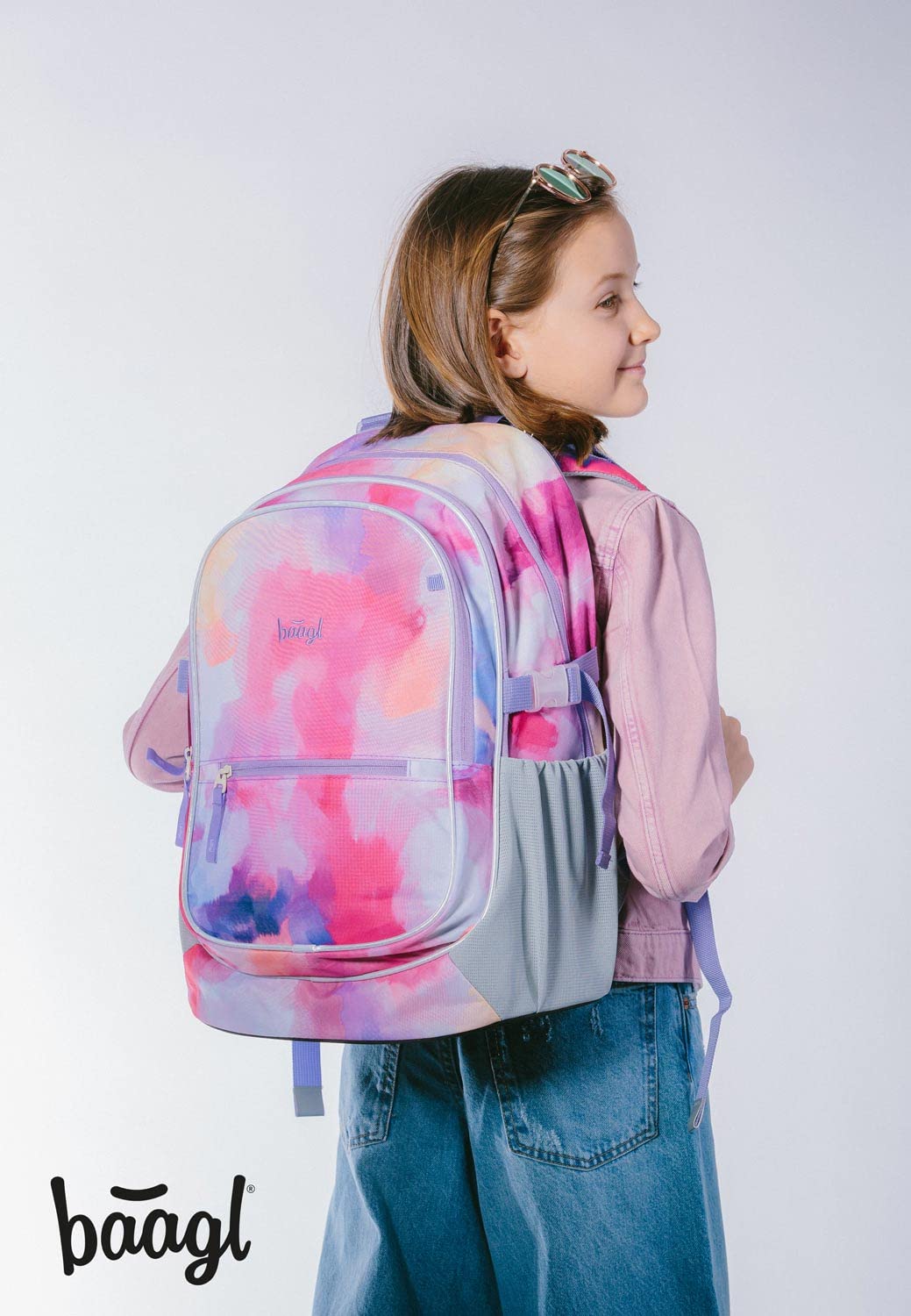 Baagl Schulrucksack Set Mädchen 3 Teilig, Schultasche für Grundschule Volksschule, Grundschule Ranzen mit Brustgurt, Ergonomischer Schulranzen (Painting)