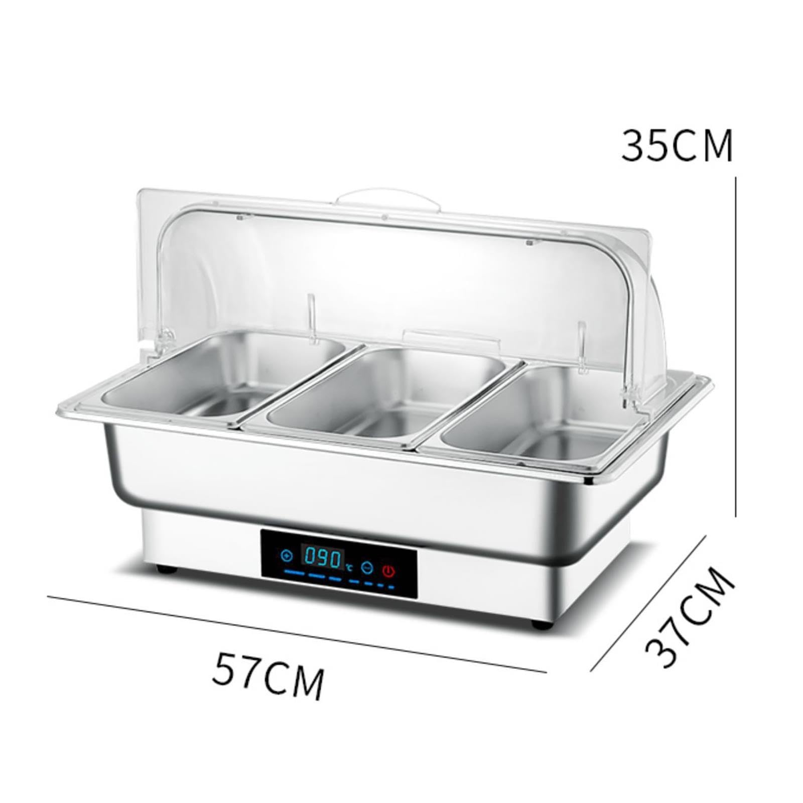 Set Buffet Scaldavivande, Rettangolare in Acciaio Inox