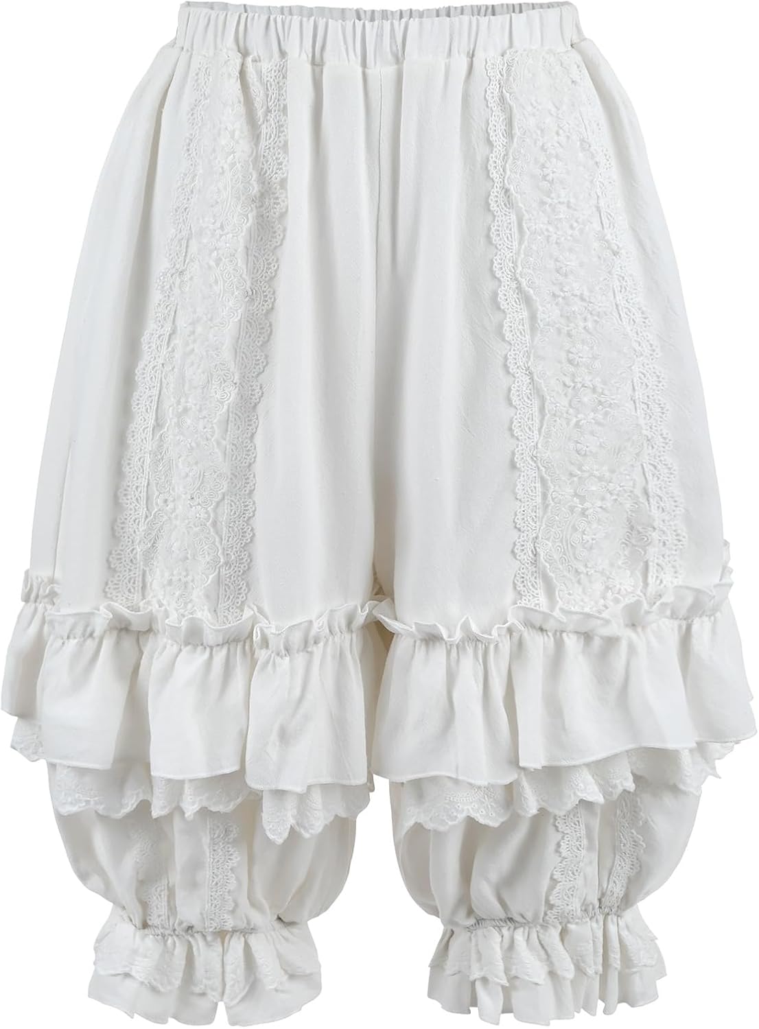 CR ROLECOS Pantaloons Women Lolita Bloomer Victorian Ruffle Lace Pumpkin Pants