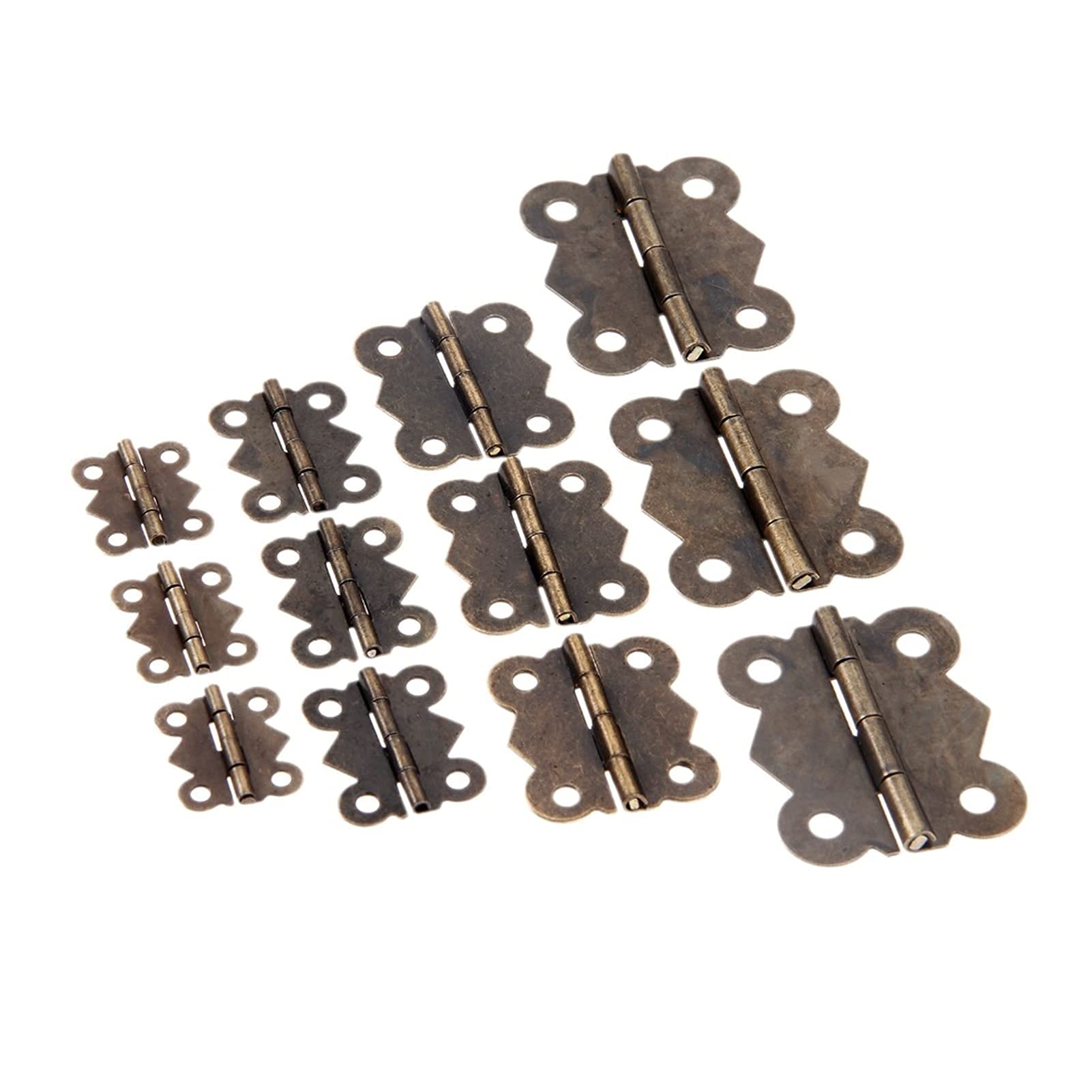 Nvsfzgiyg 20X17mm 10Pcs Hinge, 10Pcs Cabinet Furniture Jewelry Wooden Boxes 4 Hole Butterfly V-Intage Fittings(20X17mm 10Pcs)