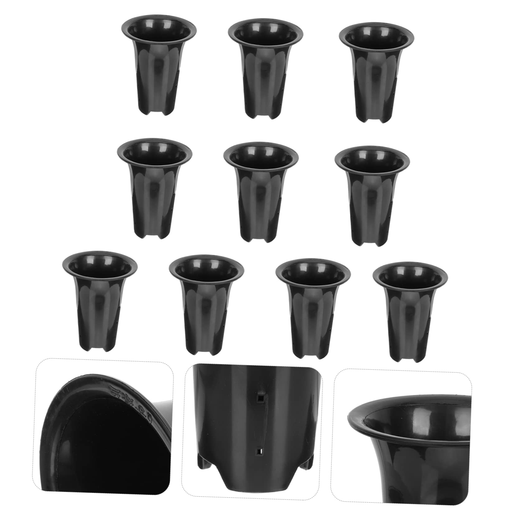 Toyvian Lot de 10 Pots D’orchidées Respirants 6 Pouces Noirs Trous De Drainage pour Balcon Et Jardin, Pot Plastique Haute Perméabilité Contrôle Racinaire Et Croissance Saine des Plantes