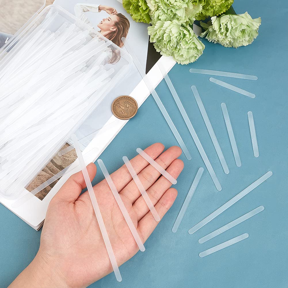 AHANDAKER 320 Pièces En Plastique Transparent, 4 Style Nylon Fishbone Couture Corset Bande Os