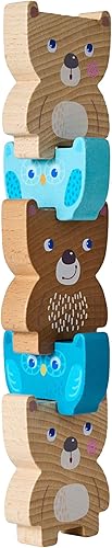 Miniatura 8 de HABA Forest Friends - Juguete apilable de madera - Juego de clasificación Montessori y clasificador de formas para niños pequeños - Bloques de