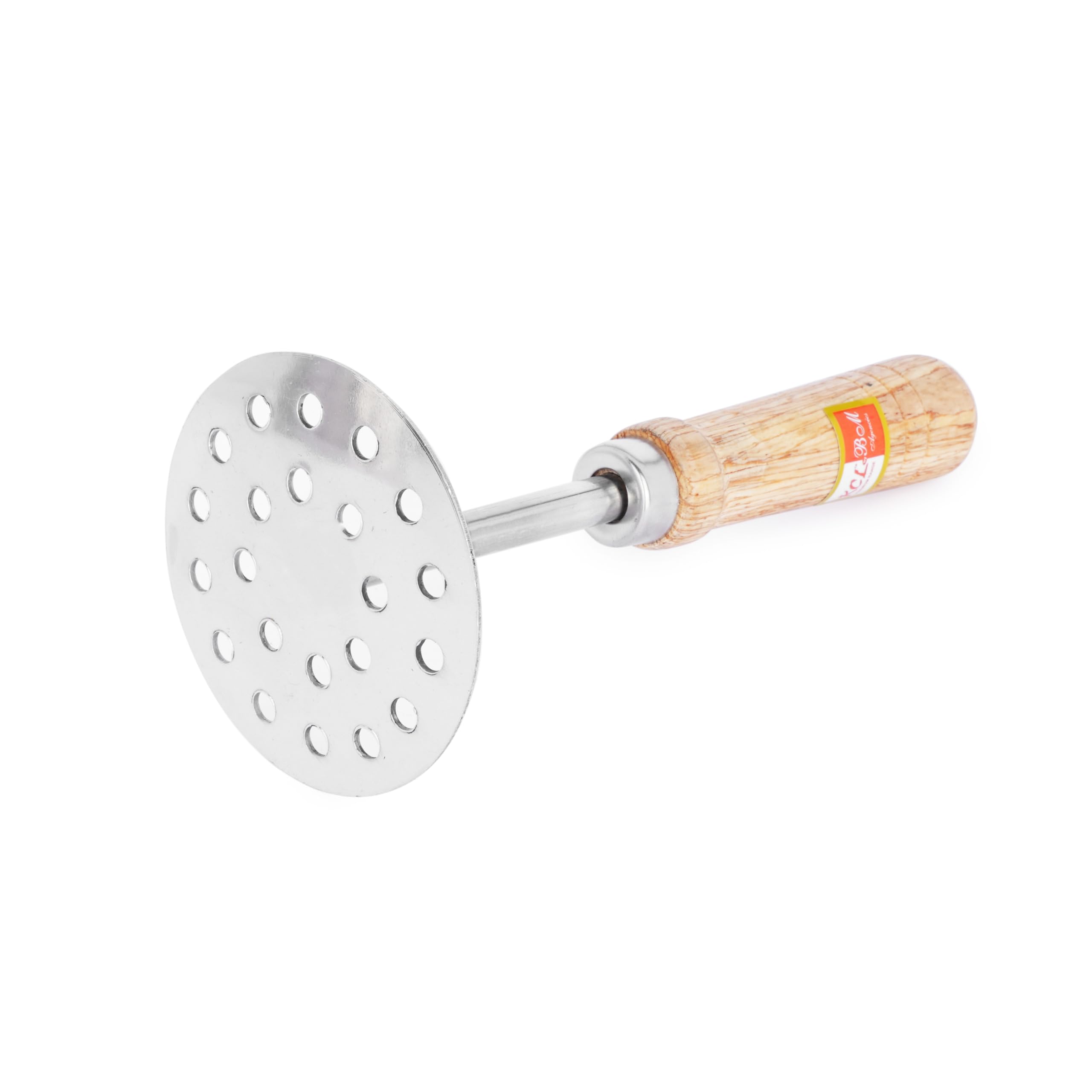 KCL Stainless Steel - Multipurpose Masher | Premium Stainless Steel Potato Masher with Wooden Handle | Ideal for Mashing Potato, Pav Bhaji, Vegetables & Baby Food | Must Have Kitchen Tool 2