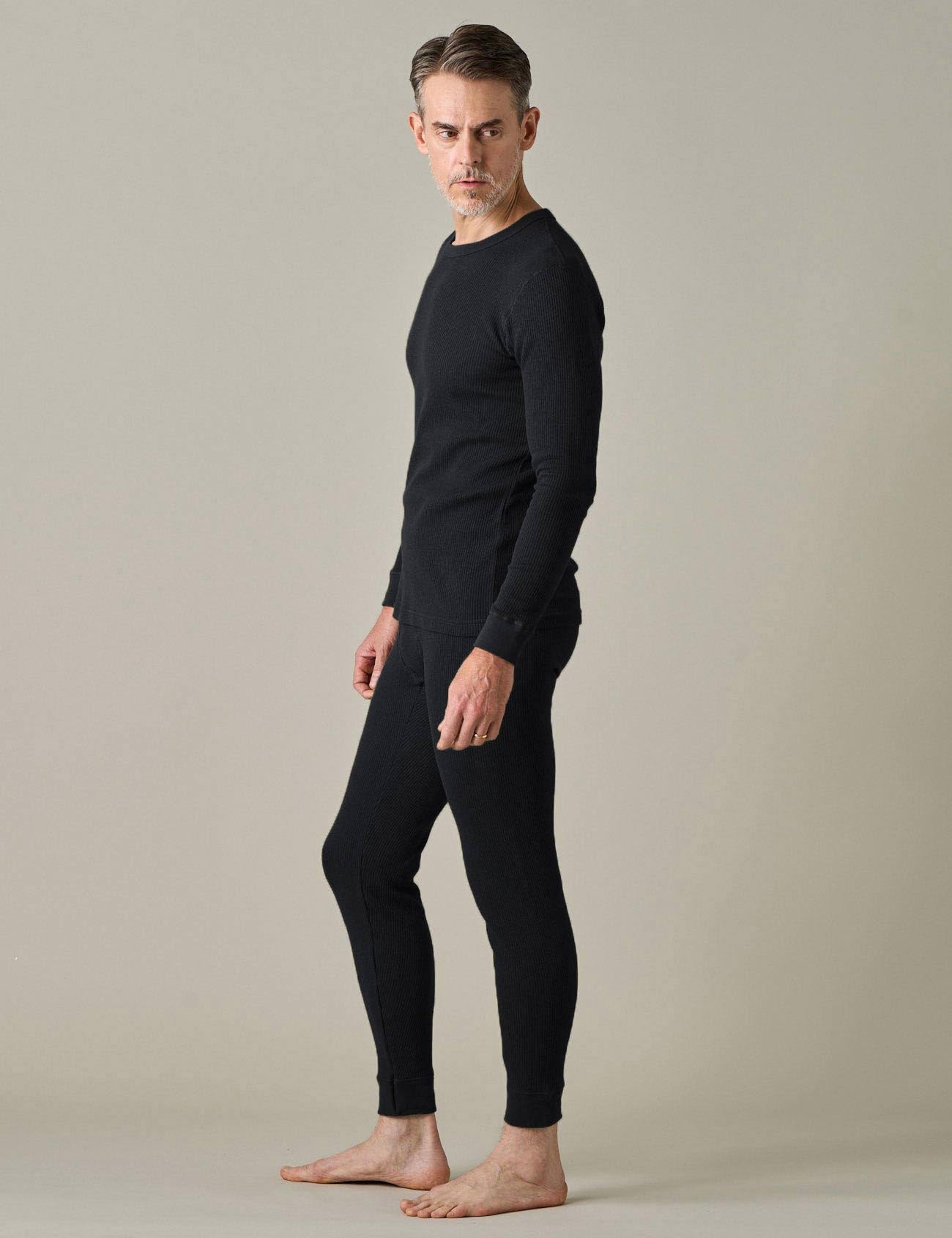 LAPASA Herren Waffelstrick Thermounterwäsche – Set aus Thermo Oberteil & Unterhose oder Oberteil einzeln (Warm/Extra Warm) M60