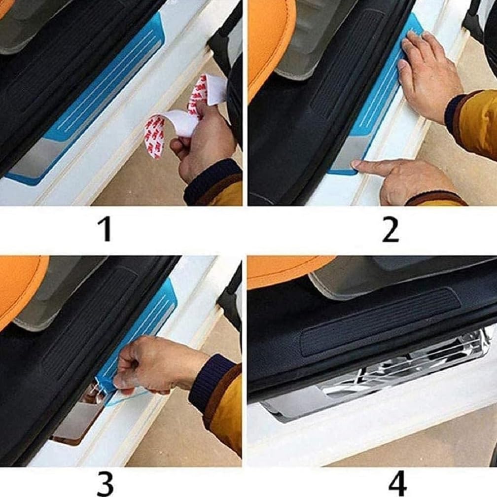 4 Pezzi Battitacco Auto per VW Golf 7/7.5(Nicht GTI R GTD R-Line), Acciaio Inox Anti-Graffio Protezione Portiere Protezione Pedale Adesivi Soglie Accessori
