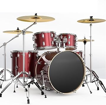 Professional Percussion Instrument Full Size Adult Drum Set 5 Piece Drum Set with Cymbal Stand, Stool, Drum Pedal, Stick G