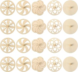 DOITOOL Wooden Spinning Tops: 20PCS Unfinished Spinning Tops DIY Kids Painting Toys for Children to Paint Craft Supplies