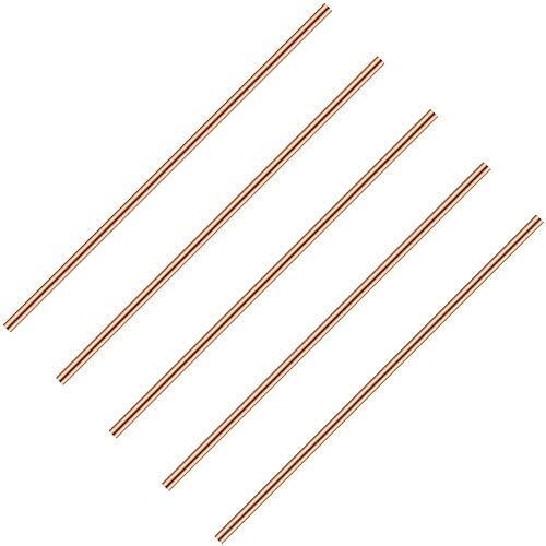 Varilla redonda de cobre puro de 11.8 pulgadas de longitud, barra de metal de cobre sólido para manualidades de metal, pasatiempos de trabajo de