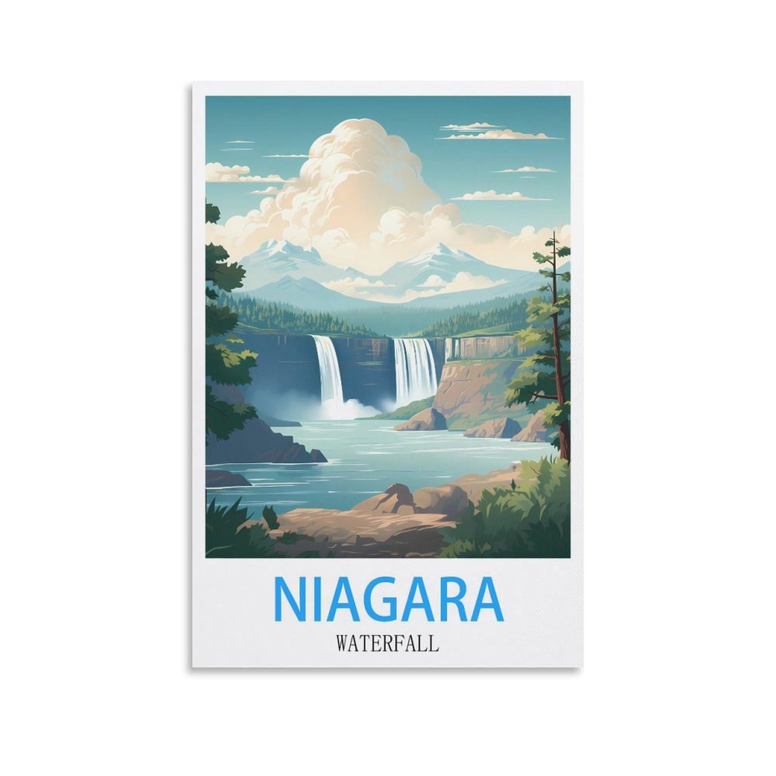 Metal Tin Sign,Niagara Waterfall,Ideal for Pub Shed Bar Office Man Cave Home Bedroom Dining Room Kitchen 30x30cm