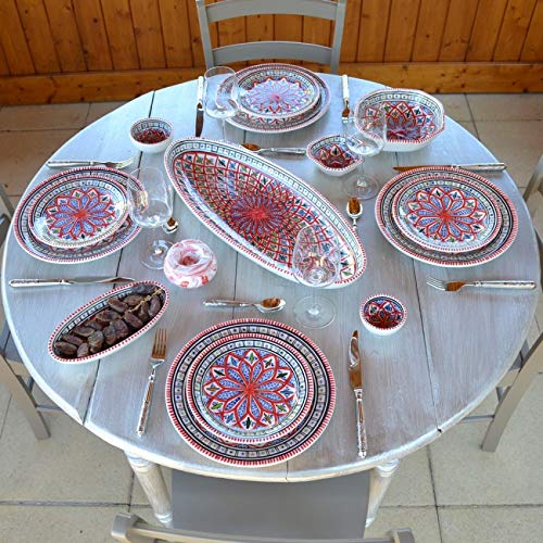 Zestaw 6 talerzy wejściowych lub deserowych Bakir czerwony - D 20 cm