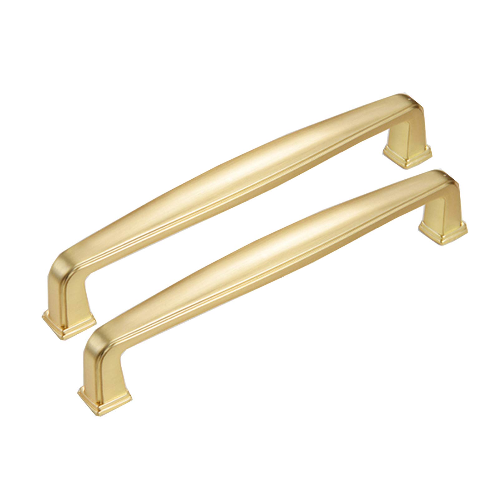 VOPLIVAT Kitchen Cupboard Handles, Bow Handle Wardrobe Handles 2 Pcs Golden Multiple Sizes Kitchen Cabinet Door Pulls(Hole Distance 128mm)