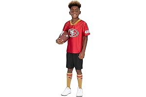 Officially Licensed 49ers Jersey, Eye Blacks, and Socks Set for Boys
