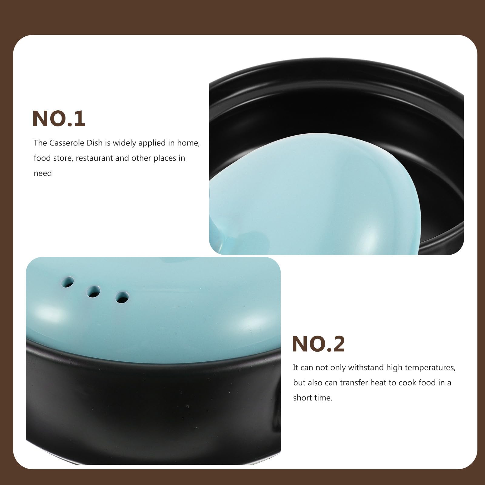 Pentola in Ceramica 1800ml Blu Resistente alle Alte Temperature