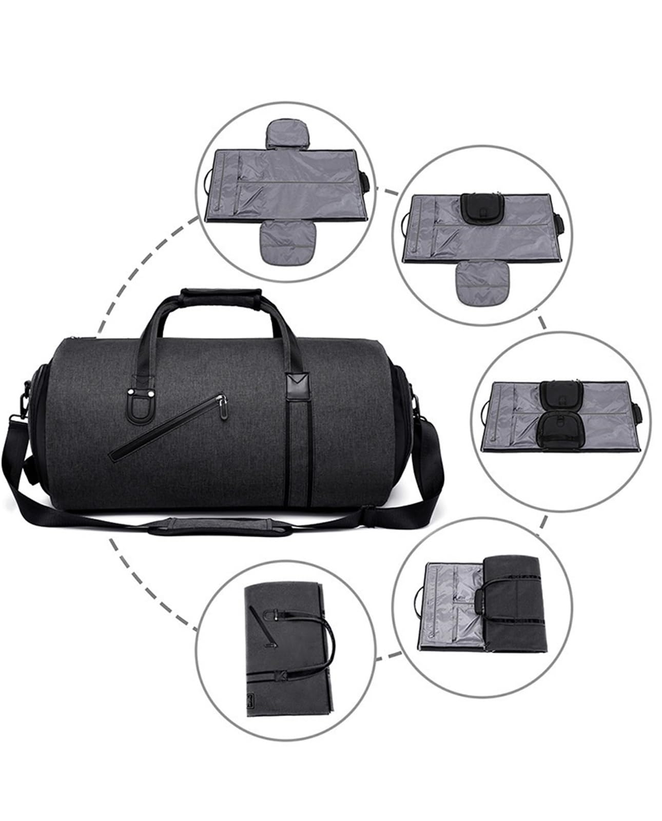 Equipaje de Mano for Hombre, Bolso de Viaje Deportivo, Bolso de Mano de Gran Capacidad, Bolso de Mano Plegable for Negocios, Compartimento for Zapatos de Hombro.