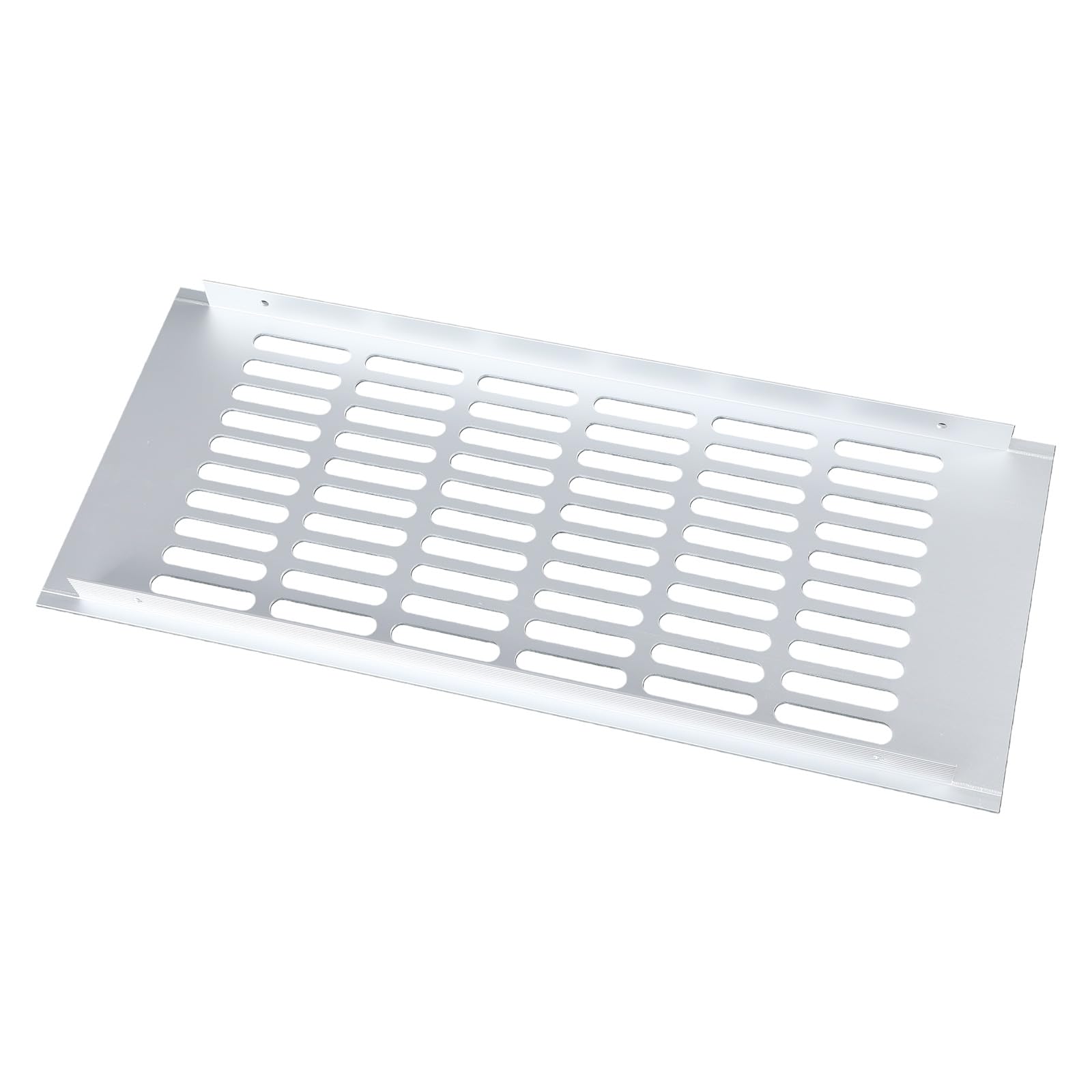 Dawthtw Silver Vent Perforated Sheet Aluminum Alloys Air Vent Cover Ventilations Grilles Rectangles Metal Louvered Grills Cover Aluminum Alloys Air Ventilations Grilles