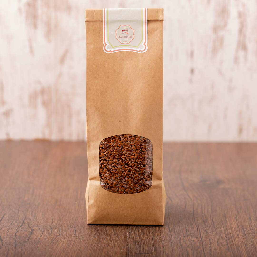 süssundclever.de ® | Bio Leinsamen | ganz | 5 kg (5 x 1 kg) plastikfrei und ökologisch-nachhaltig eingepackt | 100% natürlich und unverarbeitet