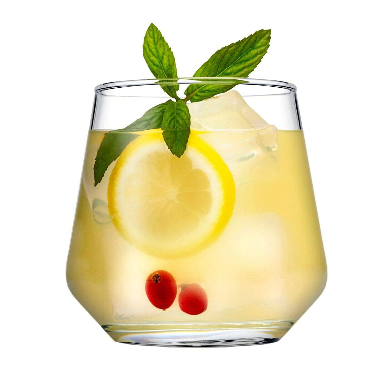 wellxo - Modern Whisky & Scotch Glass, Round Bottom, 310 ml, Set of 6 (Study Glass)