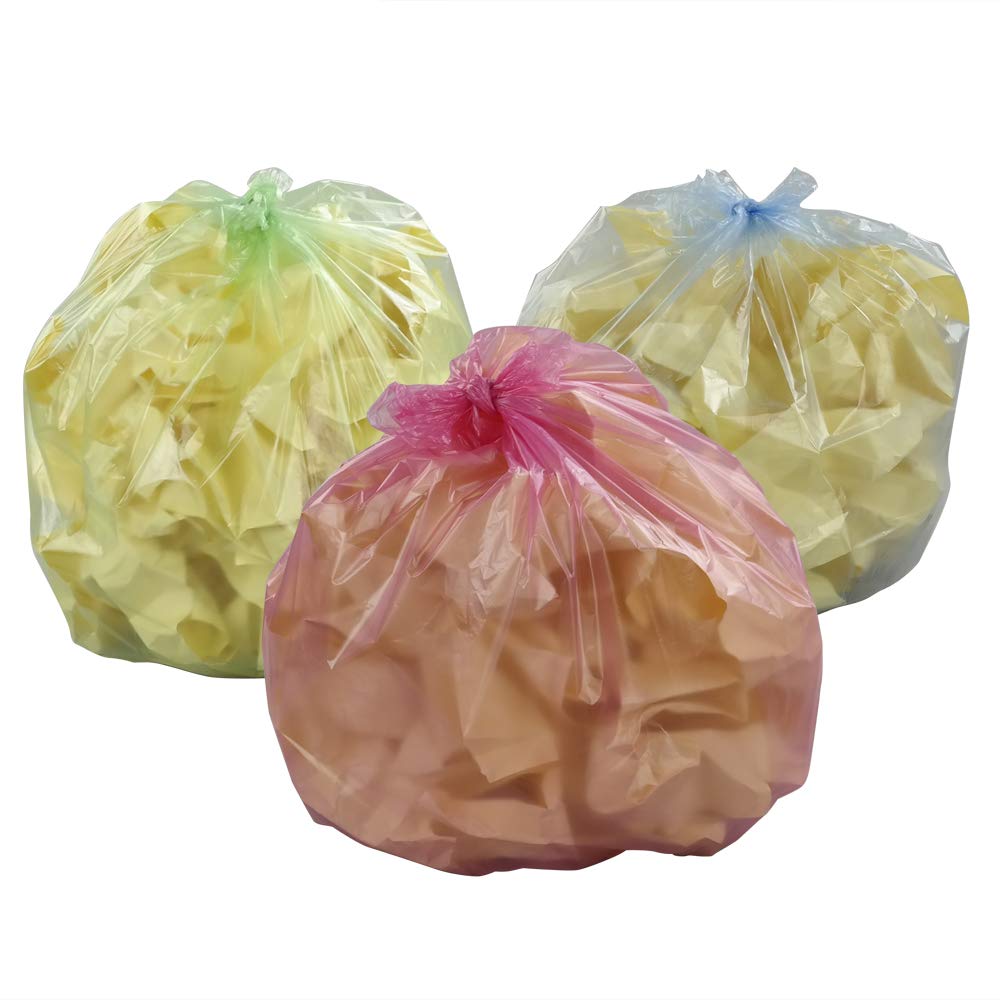 Bolsa de la Basura Sacos de Basura Bolsas de Basura, Color Azul, Verde y Rosa, 25 L, 180 Cuentas