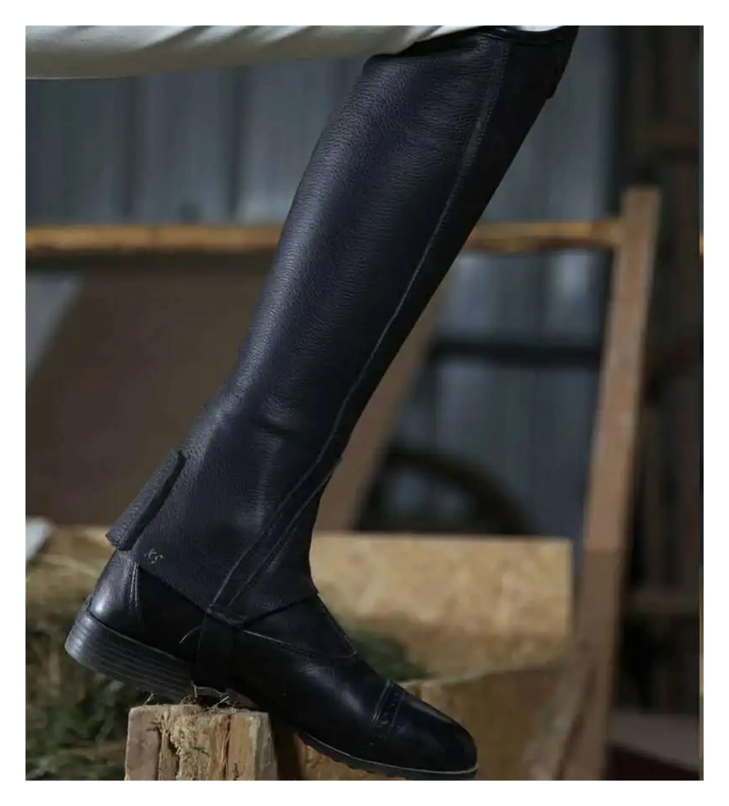 Media CañA EquitacióN Polainas for montar a caballo, de cuero suave, protector corporal, equipo ecuestre, for hombres y mujeres, silla, cabestro Equitacio