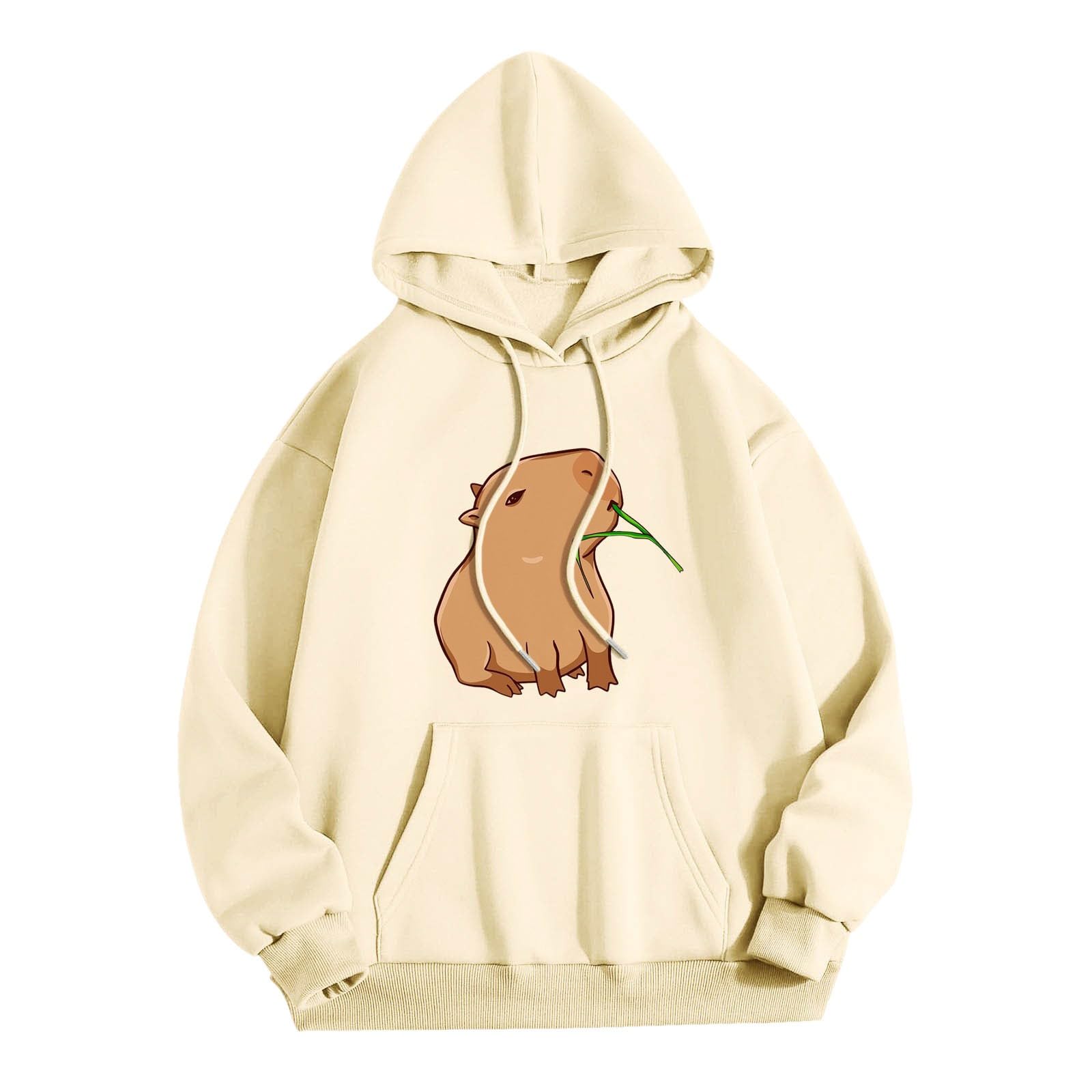 Produktbild von Oversized Kapuzenpulli Oversized Hoodie Für Teenager Mädchen - Capybara Print Mit Tasche Mädchen Freizeitmode