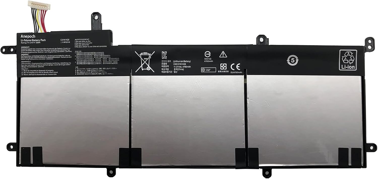 C31N1428 Laptop Battery Replacement for ASUS Zenbook UX305 UX305LA UX305UA Series 0B200-01450100 11.31V 56Wh 4955mAh
