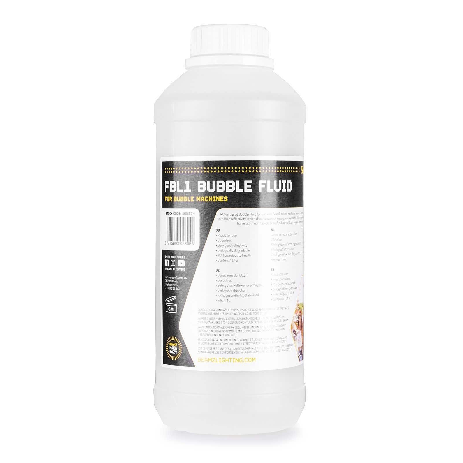 BeamZ B500LED - Máquina de Burbujas con Leds Multicolor, 1L de líquido Incluido, diseño Transparente, Potente Ventilador, Uso automático, Fiestas, Eventos y ferias Infantiles