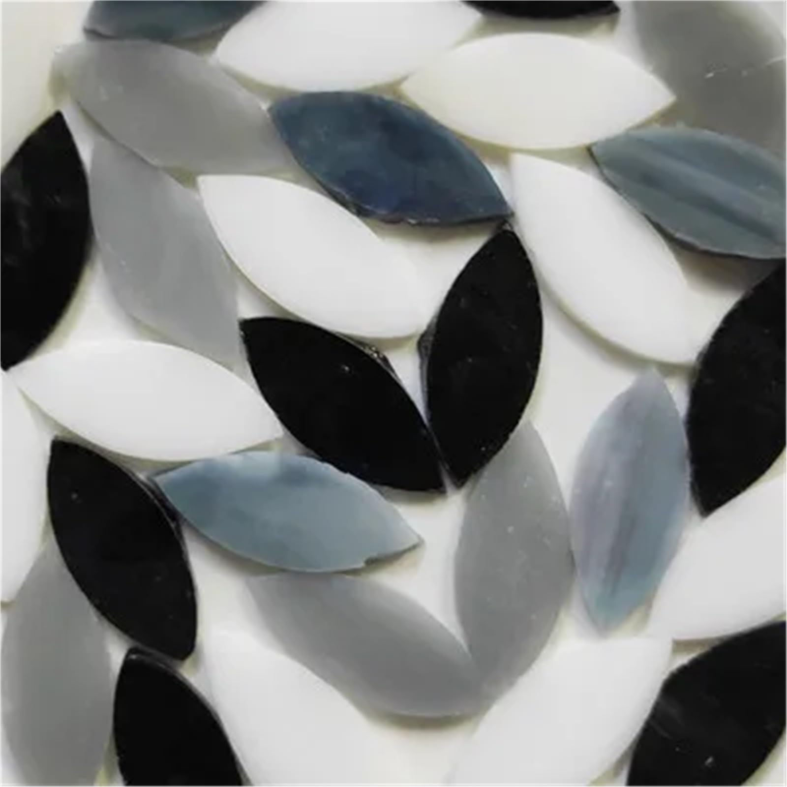 Mtadsbkfp Color 03 Mixed Colour Stained Glass Mosaic Tiles, Ceramics Mosaic Tiles 50 Pcs Multicolor Leaf Shape Diy Art Decoration(Color 03)