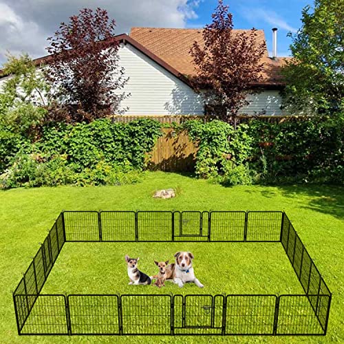Image of BestPet | Dog Playpen | 24 Inch, 24 Panels | Heavy Duty Metal Pet Exercise Pen | Indoor Outdoor Fence Panels | Rust-Resistant, Removable, Tool-Free Setup | Anti-Skid, Expandable Design