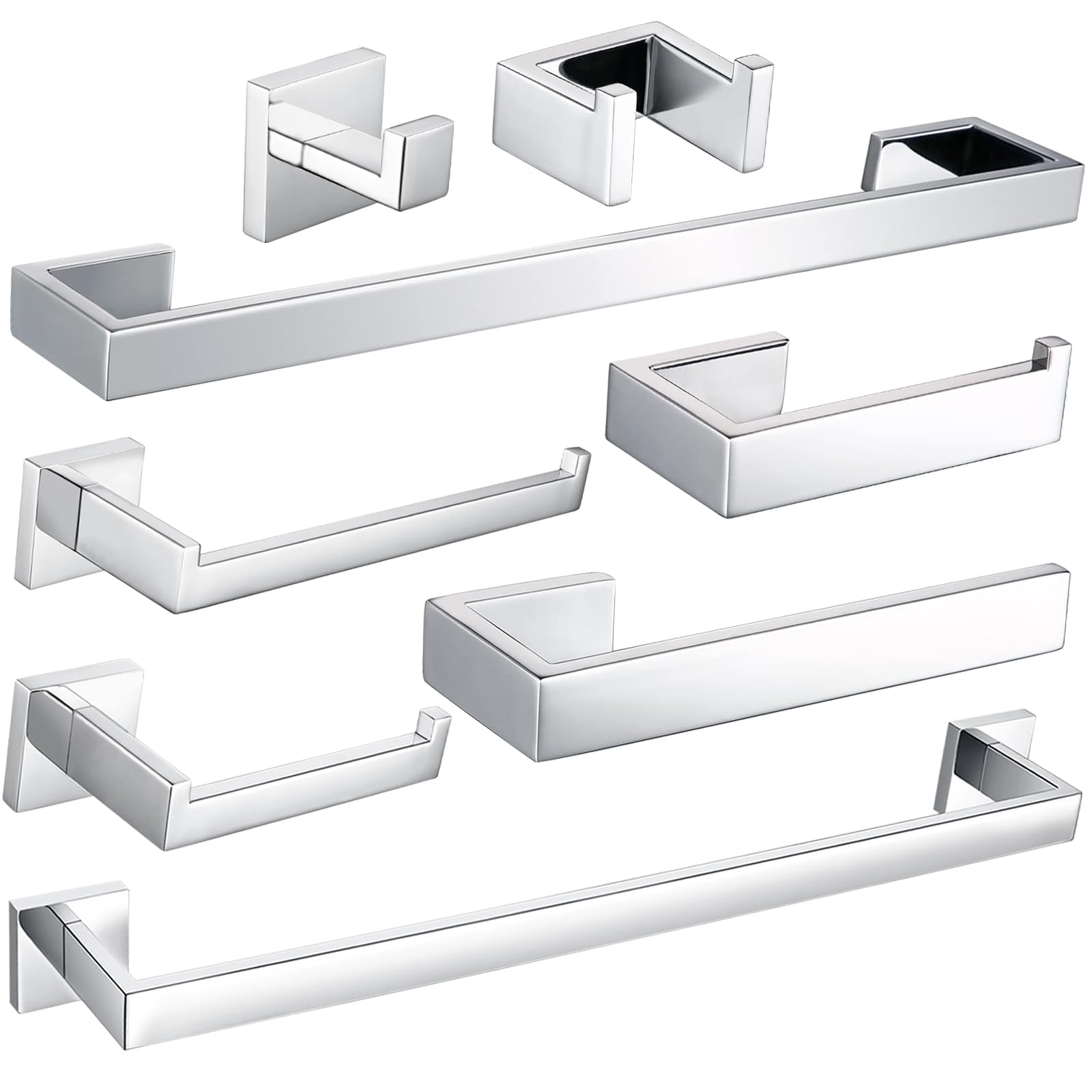 BAGNOLUX Bathroom Accessories Set 8-Piece Bathroom Hardware Wall Mounted