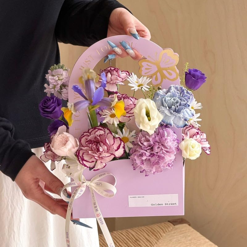 Levin 1pc Butterfly Decorative Bouquet Bags with Handles, Paper Flower Wrapping Bags for Floral Arrangements, Gift Hamper Packaging, Florists Wrapping For valentines day.-image-19
