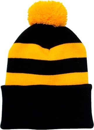Arena Scarves Supporters Black and Gold Style Bobble Hat