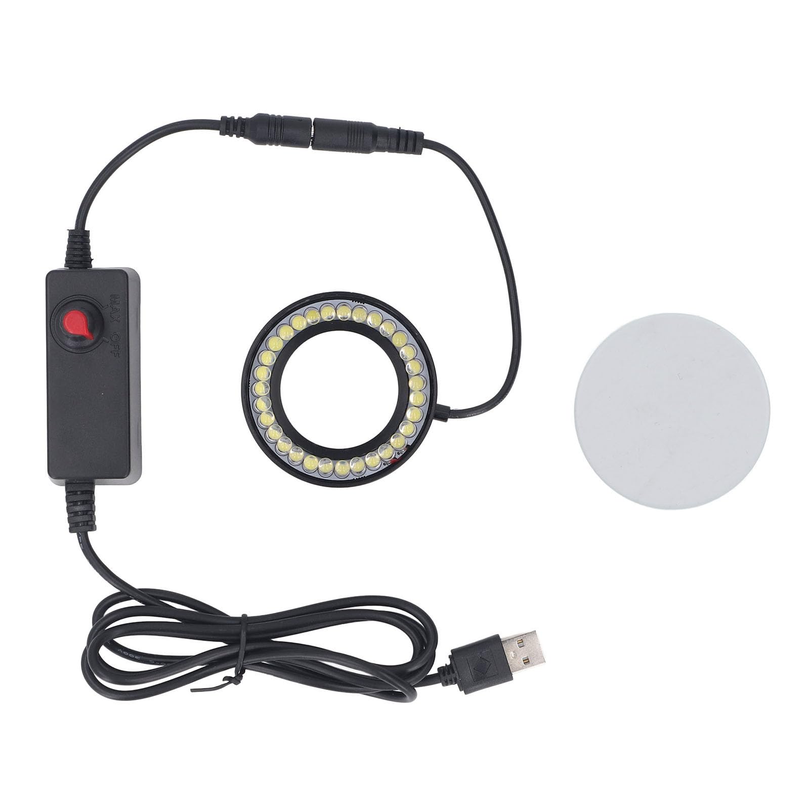 Anneau lumineux LED USB Luminosité réglable, 31 LED USB anneau lumineux microscope pour croscope stéréo, avec compatibilité transparente, pratique pour diverses applications