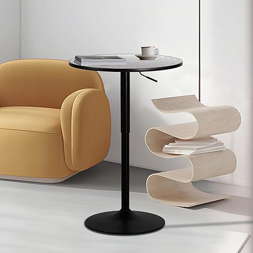 Miniatura 49 de MoNiBloom Mesa de pub bistro con barra redonda de 27.5 a 36 pulgadas, mesa de cóctel ajustable en altura con mesa de 23.5 pulgadas para comedor