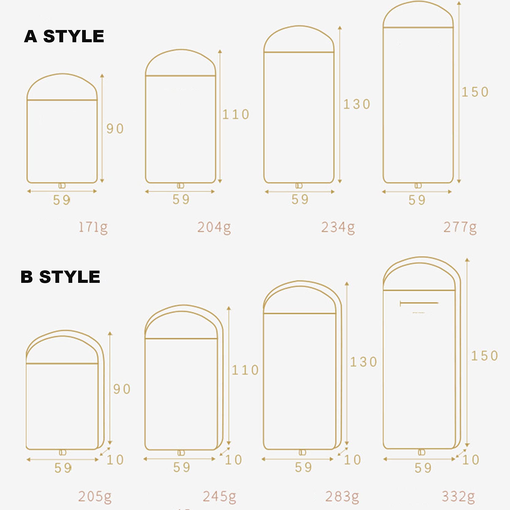 Funda de ropa de 10 cm de ancho con cremallera, 2 piezas de satén a prueba de polvo, fundas de bolsa de traje a prueba de polillas para abrigo, chaqueta, vestido largo, azul-59 x 10 x 130 cm