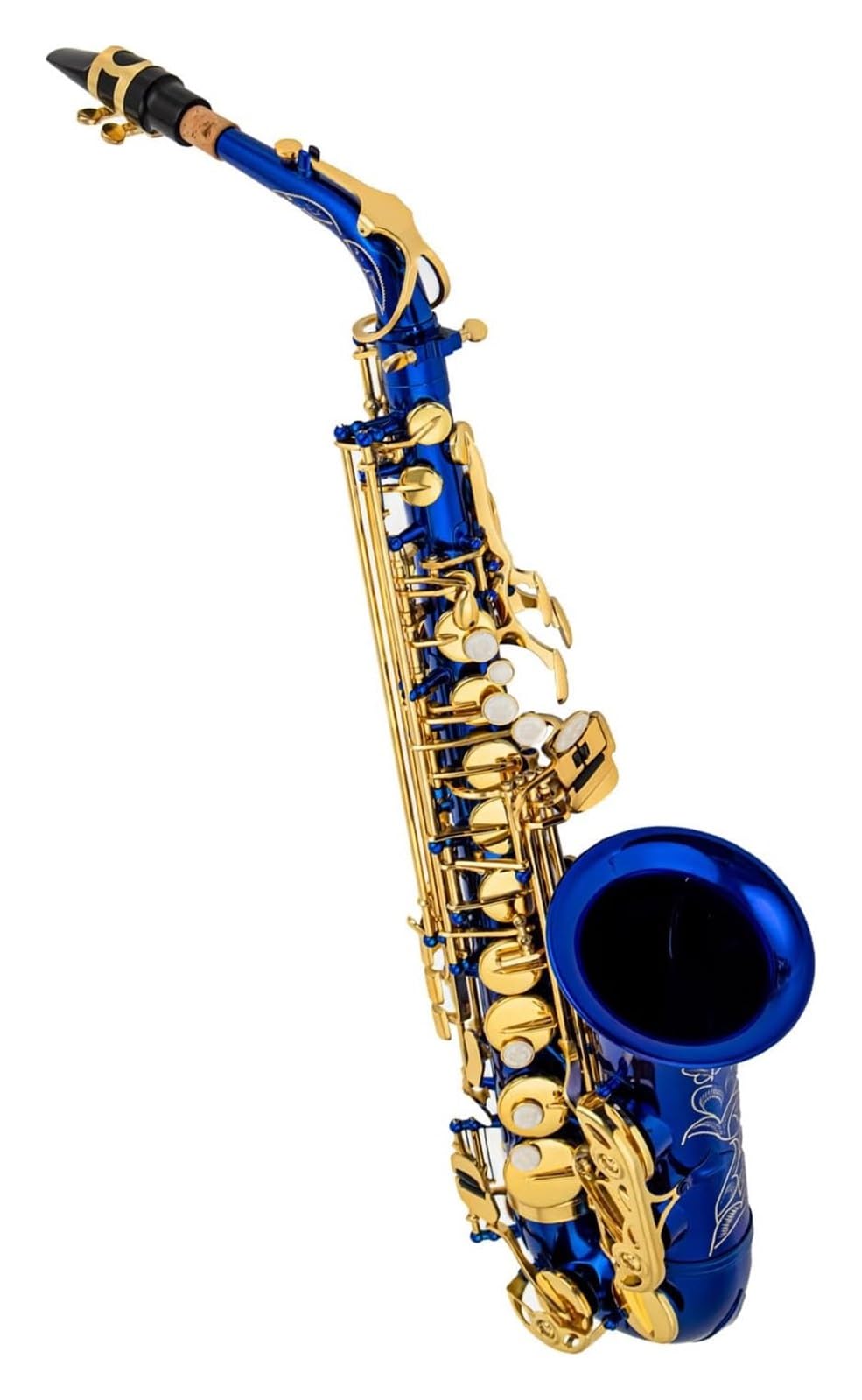 Przyciski muszli, instrumenty muzyczne, saksofon,Eb Alto Brass E Flat 802 Instrument dęty drewniany z wyciorem ściereczka rękawiczki pasek wyściełany futerał,Alto,(Blue)