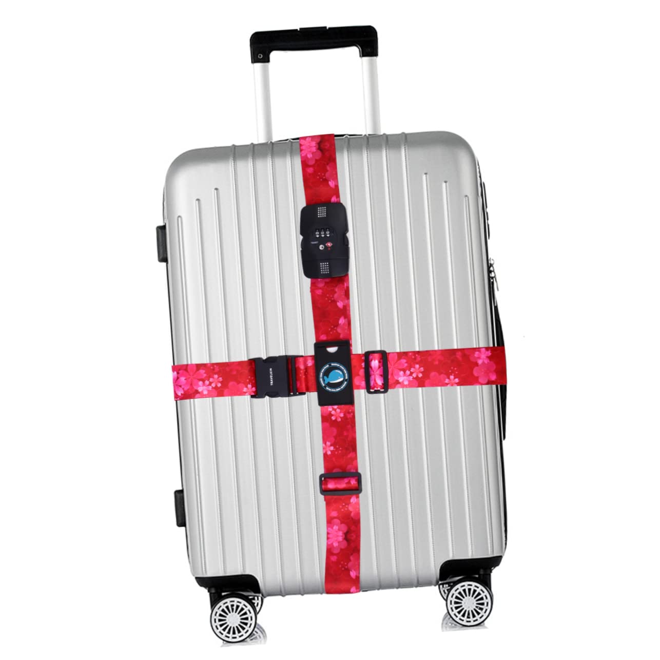 COLLBATH Reisegepäckgurt mit Zahlenschloss Polyester Gepäckband mit Kreuzgurt für Sicheres Verzurren von Gepäck Reisen