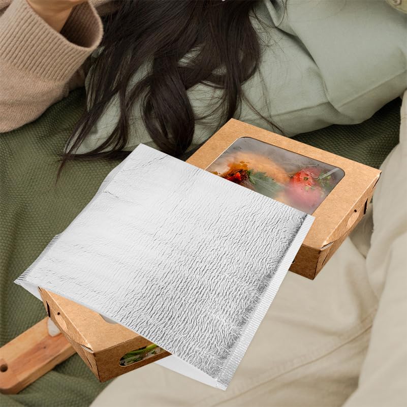 ULTECHNOVO Lot de 50 enveloppes isolantes réutilisables et isolées pour expédition à froid, glace thermique, aluminium argenté