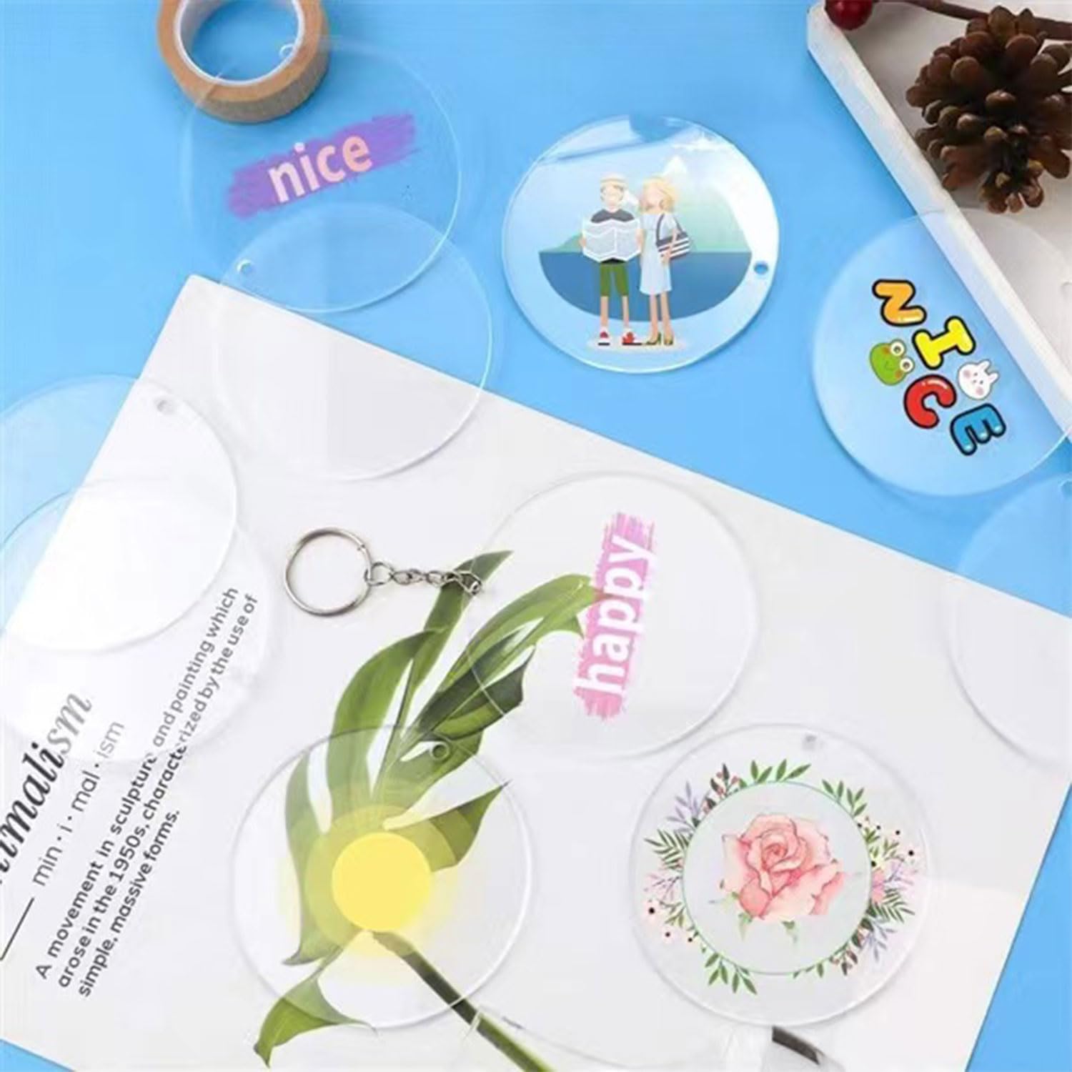 10 Dischi In Acrilico Trasparente - 15 Cm, Con Foro, Per Fai Da Te E Artigianato