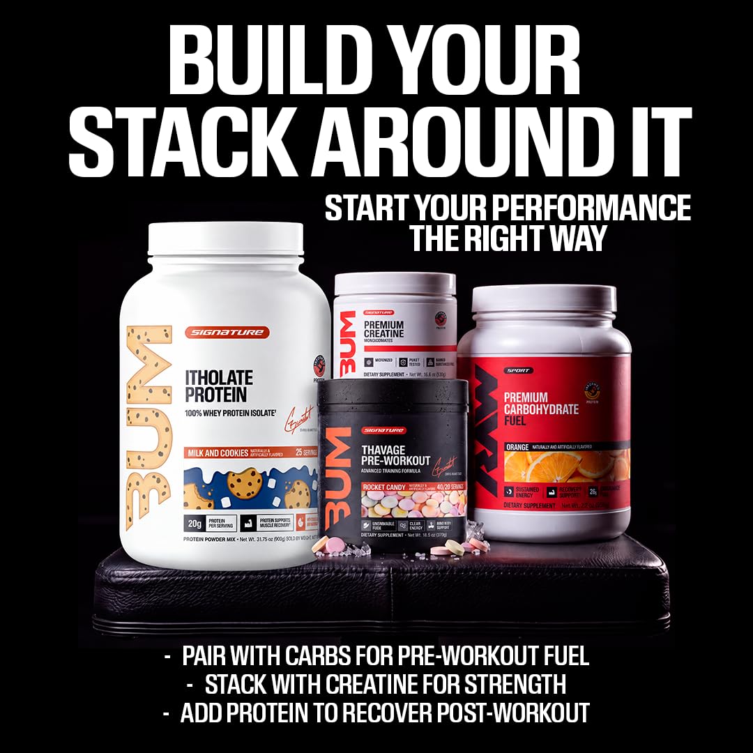 RAW Christopher's Secret Stuff Pre Workout Powder, Thavage (Tastes Like Winning) - Chris Bumstead CBUM Preworkout Supplement for Men & Women - Working Out, Hydration & Energy - 40 Servings — Amazon image 6