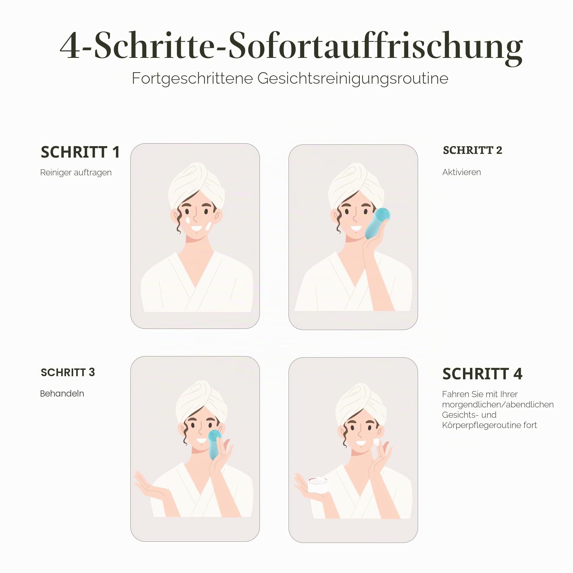 Project E Beauty CLEO + Sonic Gesichtsreiniger | Wasserdichte Silikon-Tiefenreinigungs-Peelingbürste USB Wiederaufladbare kabellose tragbare Gesichtsreinigungs-Hautpflegegerät