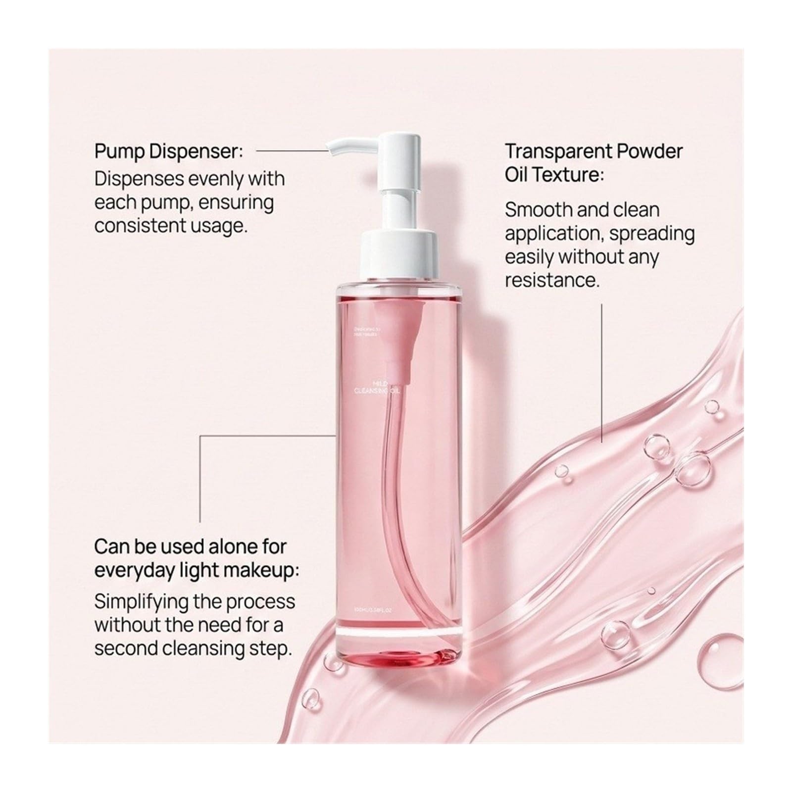 Mit 100 ml Reinigungsöl wird das tägliche leichte Make-up entfernt und das Gesicht ist sauber und lässt sich leicht abspülen.(2pcs)