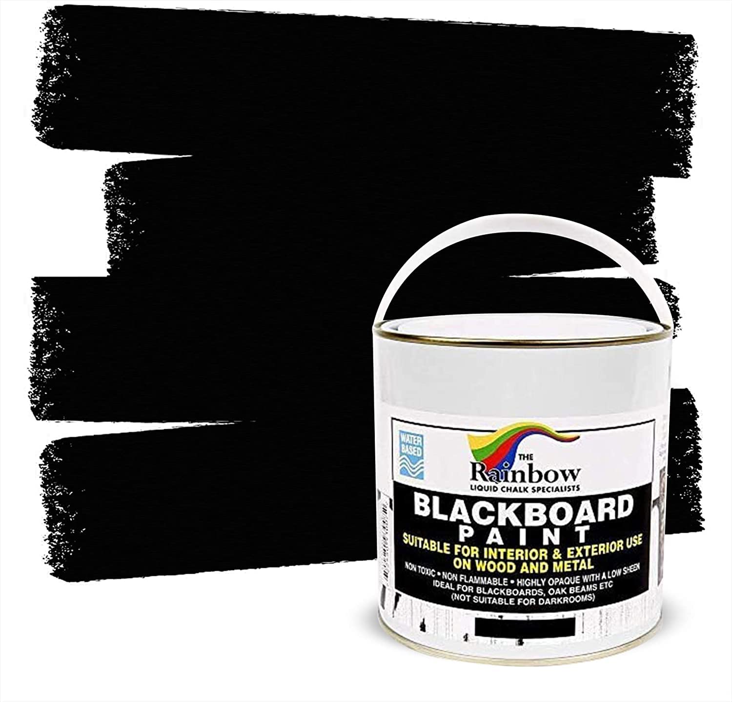 RAINBOW CHALK MARKERS LTD Blackboard Paint - 2.5 Litre Suitable for Chalkboards Water-based, non-toxic, weather-proof