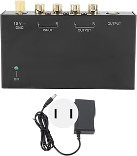 Phono Preamplifier,AC Metal 100‑240V Sound Record Player Preamplifier,Phono Turntable Preamp Mini Electronic Audio Stereo Phonograph Preamplifier Input for Turntables Record Players(#3)