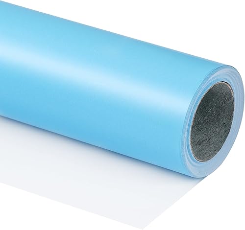 Miniatura 298 de RUSPEPA Papel de regalo negro de color sólido para bodas, cumpleaños, fiestas, felicitaciones y vacaciones, 30 pulgadas x 32.8 pies Negro -,Azul