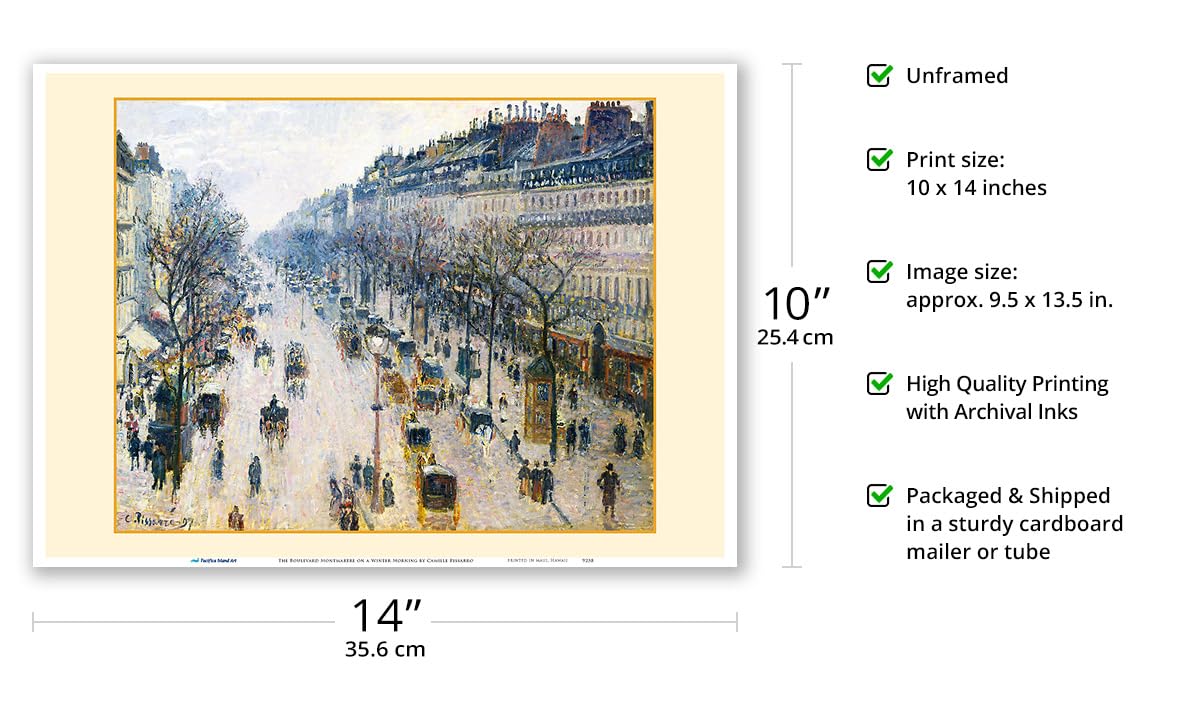 Amazon.com: The Boulevard Montmartre on a Winter Morning - Paris