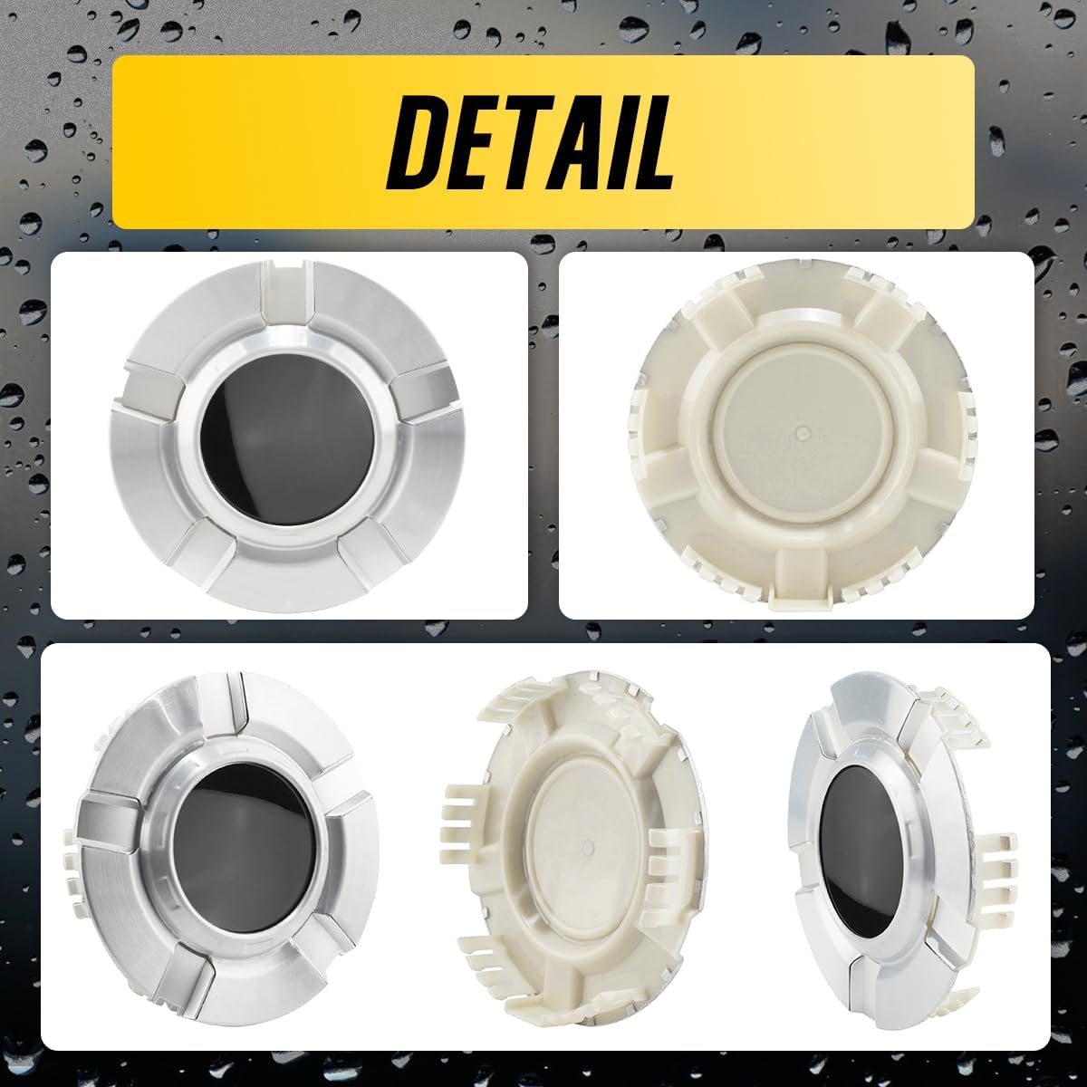 4Pcs Wheel Center Cap for Tahoe Suburban Avalanche Silverado 1500 Wheel Rim 182mm(7.17in) Black Hub Cap Wheel Cover